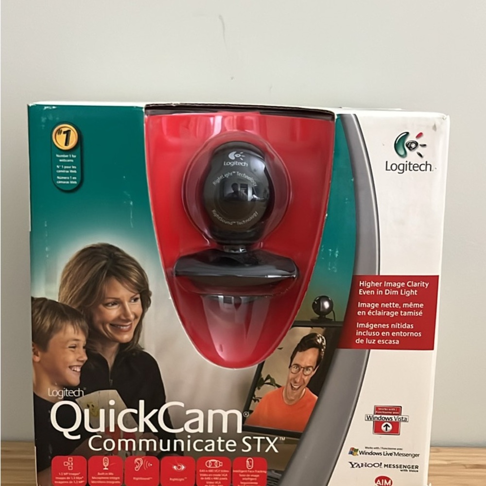 Logitech Webcam with Black and Red Accents